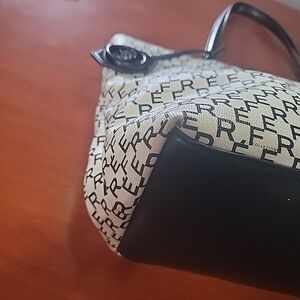 Chic Black and White Shoulder Bag by Pierre Cardin